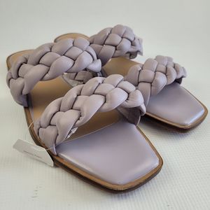 NWT TIME &TRU Women's Lavander Sandals Braided Double Band Size 9